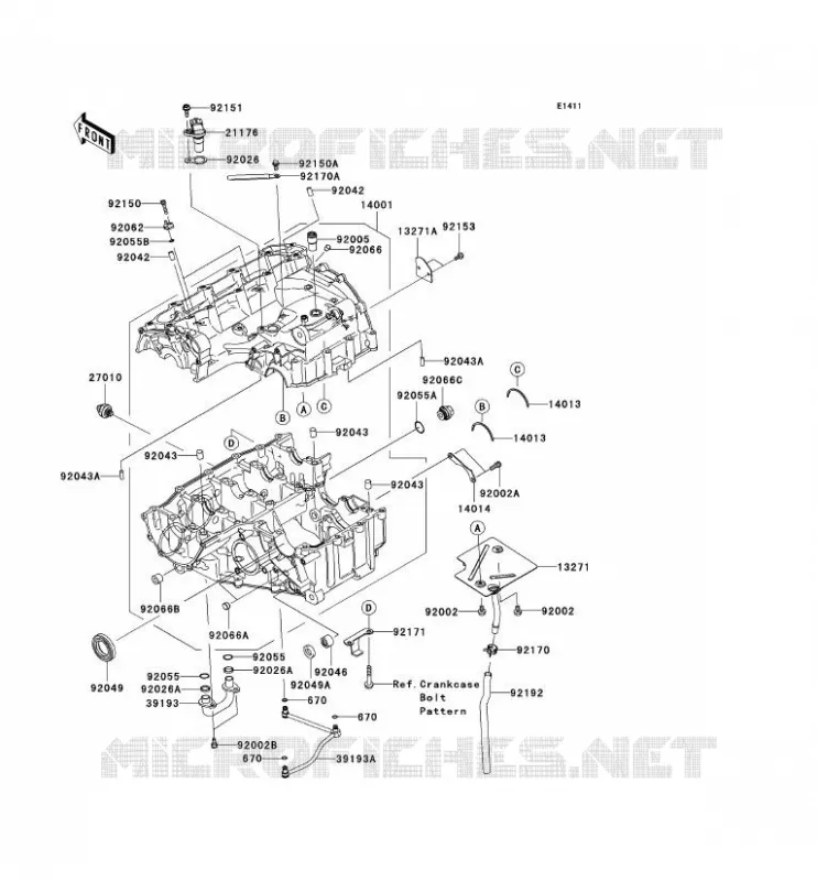 CRANKCASE(S) Kawasaki MOTOS 636 2006 NINJA ZX-6R  ZX636C6F