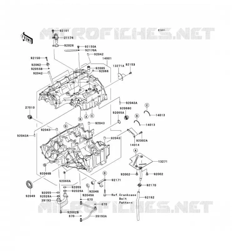 CRANKCASE(S) Kawasaki MOTOS 636 2006 NINJA ZX-6R  ZX636C6F
