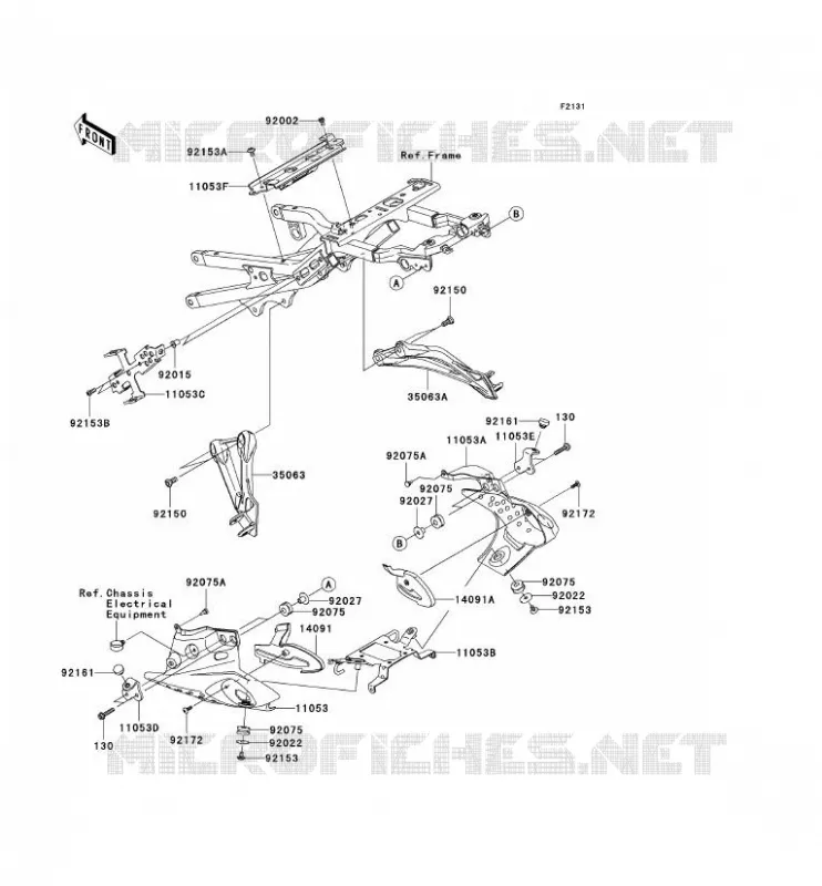 FRAME PARTS (COUVERTURE) Kawasaki MOTOS 636 2006 NINJA ZX-6R  ZX636C6F