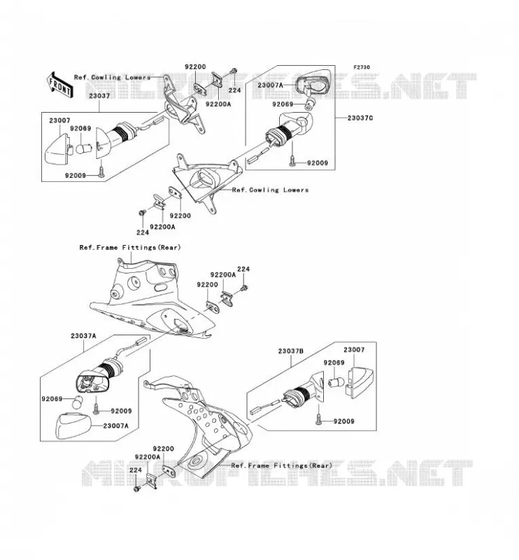 INDICATORS Kawasaki MOTOS 636 2006 NINJA ZX-6R  ZX636C6F