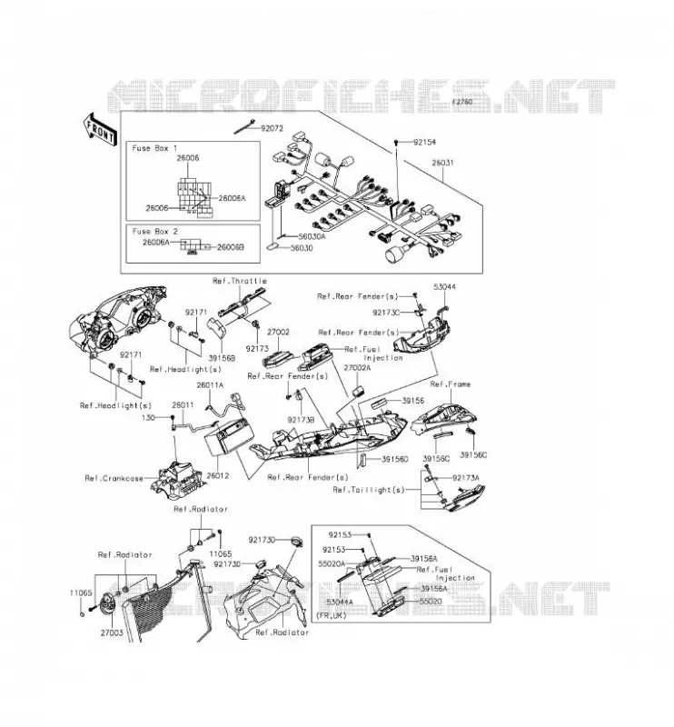 CHASSIS ELECTRICAL EQUIPMENT Kawasaki MOTOS 636 2013 NINJA ZX-6R  ZX636EDF