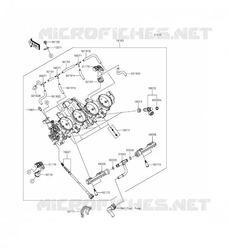 CARBURETOR(CN,US) Kawasaki MOTOS 636 2013 NINJA ZX-6R  ZX636EDF