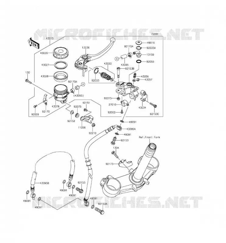 FRONT MASTER CYLINDER Kawasaki MOTOS 636 2013 NINJA ZX-6R  ZX636EDF