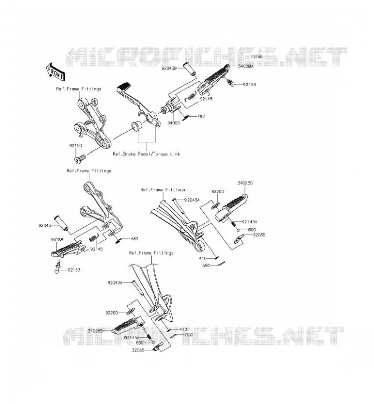 FOOTREST Kawasaki MOTOS 636 2013 NINJA ZX-6R  ZX636EDF
