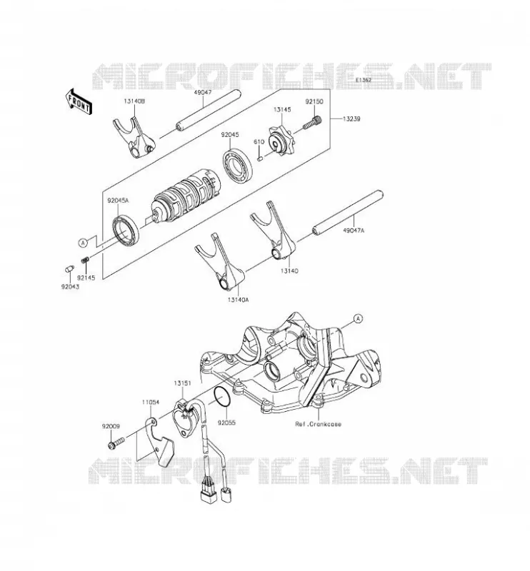GEAR CHANGE DRUM - SHIFT FORKS Kawasaki MOTOS 636 2013 NINJA ZX-6R  ZX636EDF