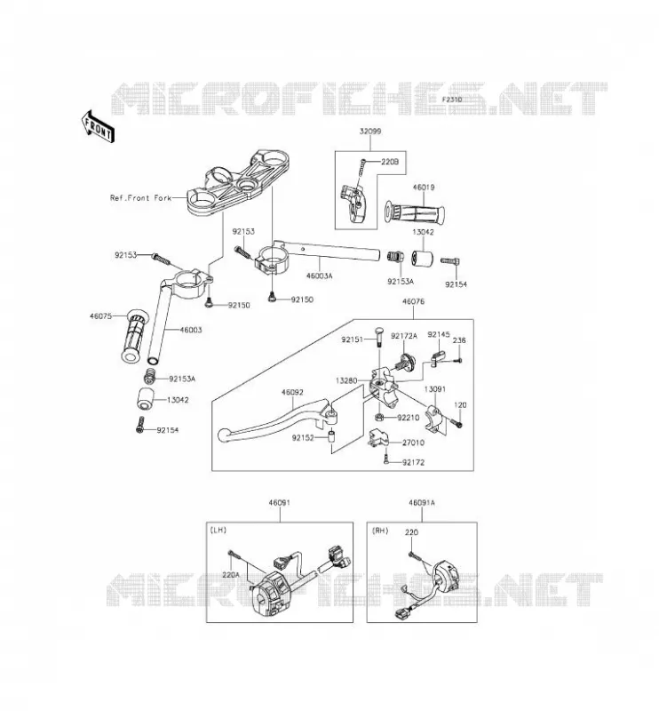 HANDLEBAR Kawasaki MOTOS 636 2013 NINJA ZX-6R  ZX636EDF