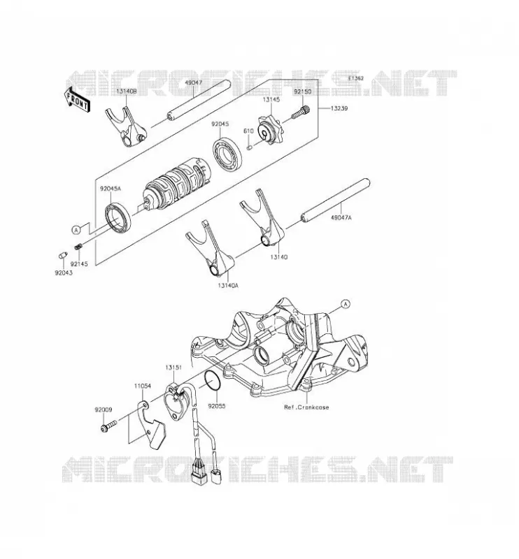 GEAR CHANGE DRUM - SHIFT FORKS Kawasaki MOTOS 636 2014 NINJA ZX-6R  ZX636EEF