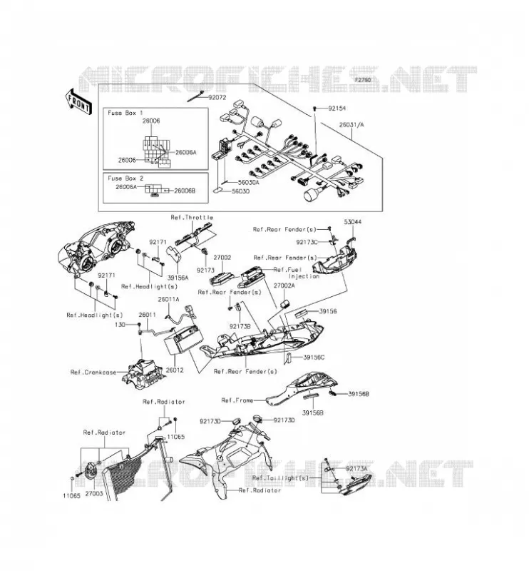 CHASSIS ELECTRICAL EQUIPMENT Kawasaki MOTOS 636 2014 NINJA ZX-6R  ZX636EEF