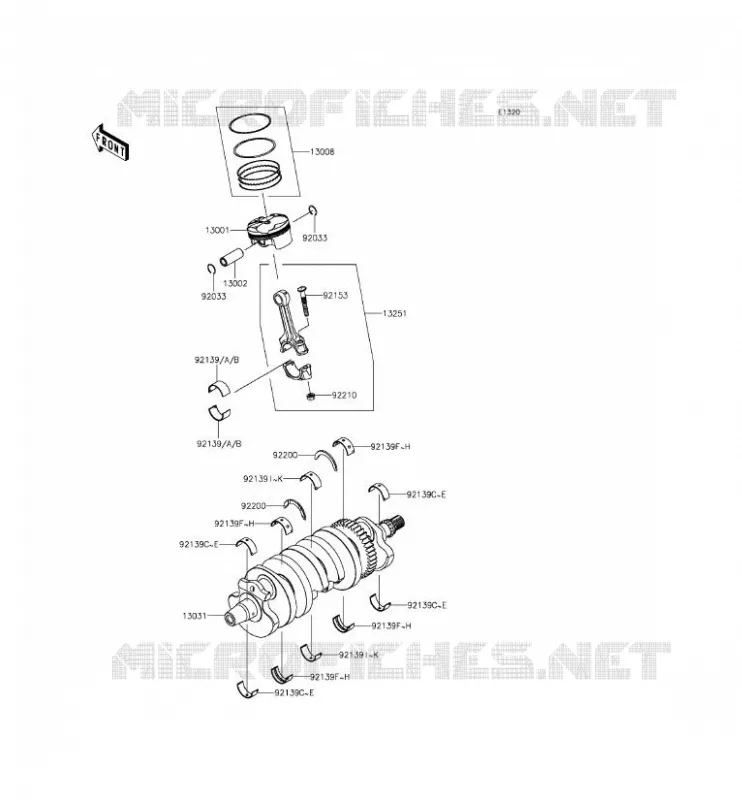 CRANKSHAFT - PISTON Kawasaki MOTOS 636 2014 NINJA ZX-6R  ZX636EEF