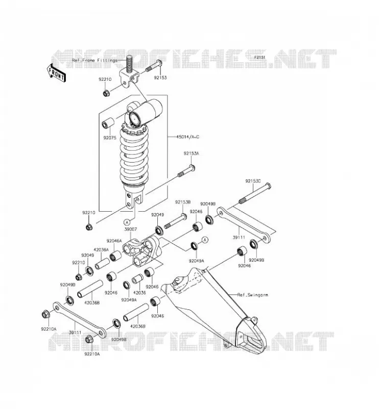 SUSPENSION - SHOCK ABSORBER Kawasaki MOTOS 636 2014 NINJA ZX-6R  ZX636EEF