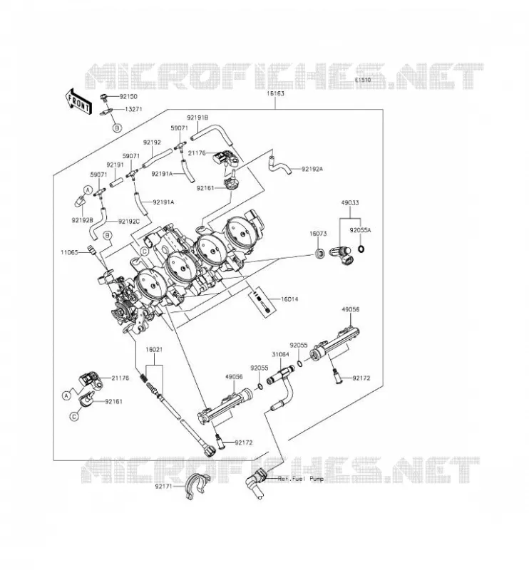 CARBURETOR(CN,US) Kawasaki MOTOS 636 2014 NINJA ZX-6R  ZX636EEF