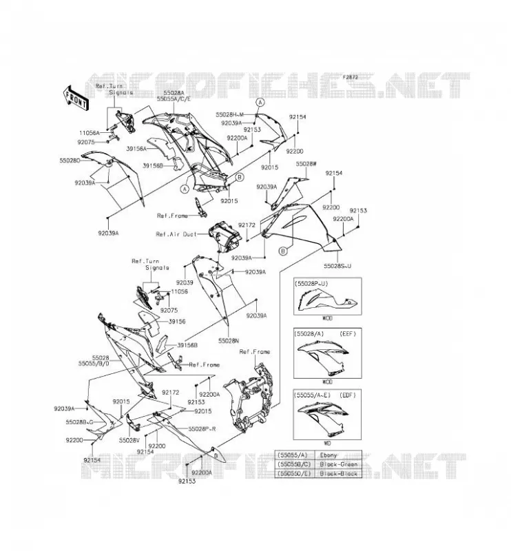 LOWER COWLING Kawasaki MOTOS 636 2014 NINJA ZX-6R  ZX636EEF