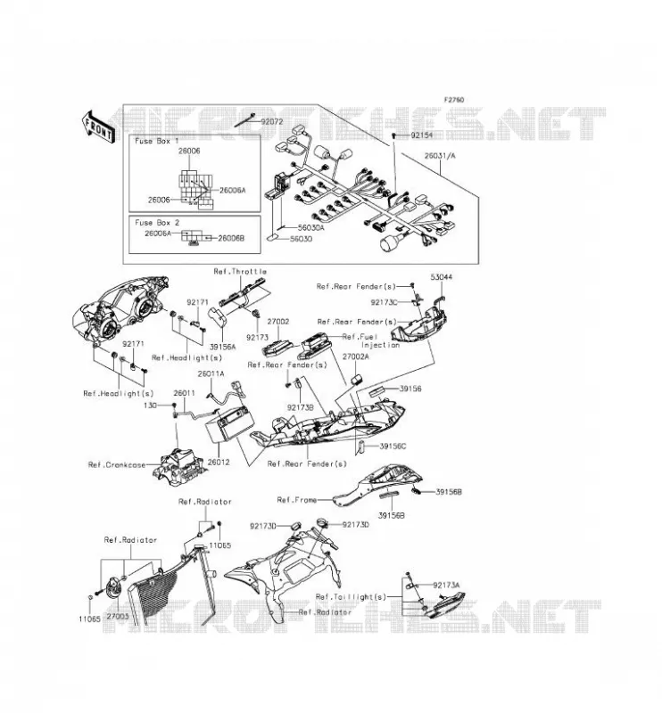 CHASSIS ELECTRICAL EQUIPMENT Kawasaki MOTOS 636 2014 NINJA ZX-6R  ZX636EEF