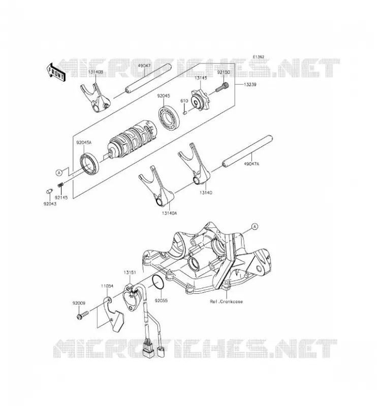 GEAR CHANGE DRUM - SHIFT FORKS Kawasaki MOTOS 636 2014 NINJA ZX-6R  ZX636EEF