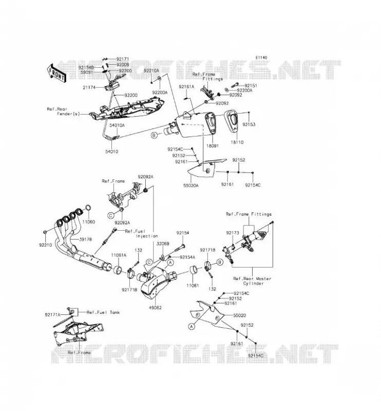 EXHAUST Kawasaki MOTOS 636 2015 NINJA ZX-6R  ZX636EFF