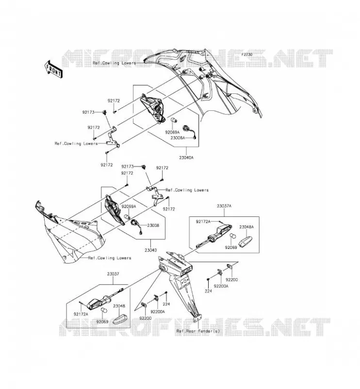 INDICATORS Kawasaki MOTOS 636 2015 NINJA ZX-6R  ZX636EFF