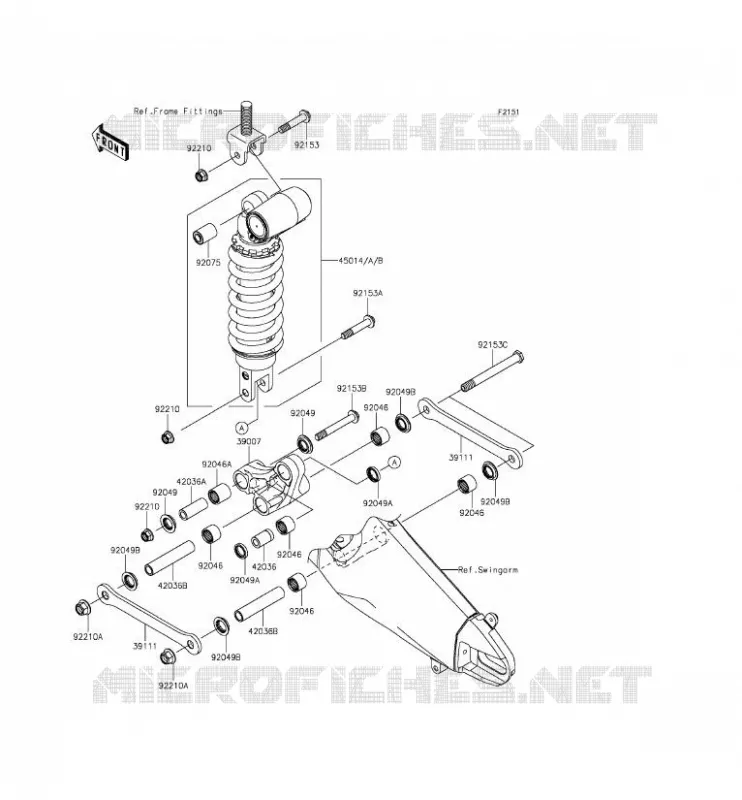 SUSPENSION - SHOCK ABSORBER Kawasaki MOTOS 636 2015 NINJA ZX-6R  ZX636EFF