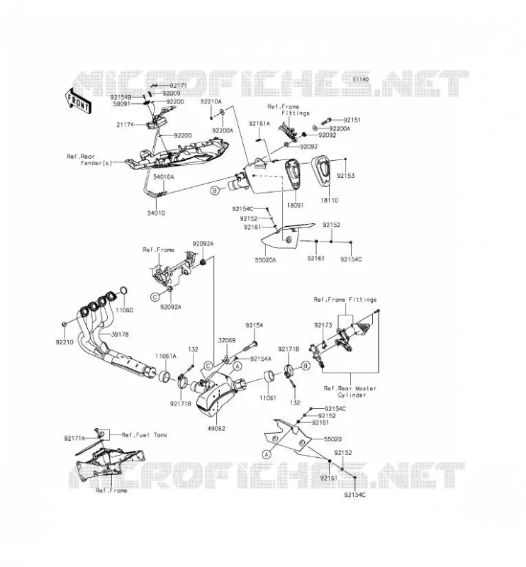 EXHAUST Kawasaki MOTOS 636 2015 NINJA ZX-6R  ZX636EFFA