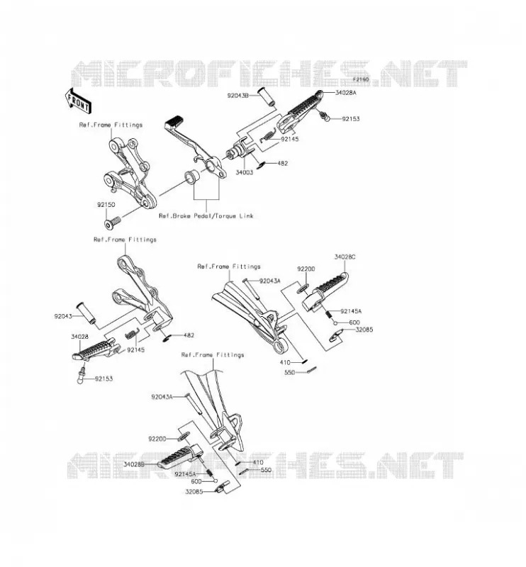 FOOTREST Kawasaki MOTOS 636 2015 NINJA ZX-6R  ZX636EFFA
