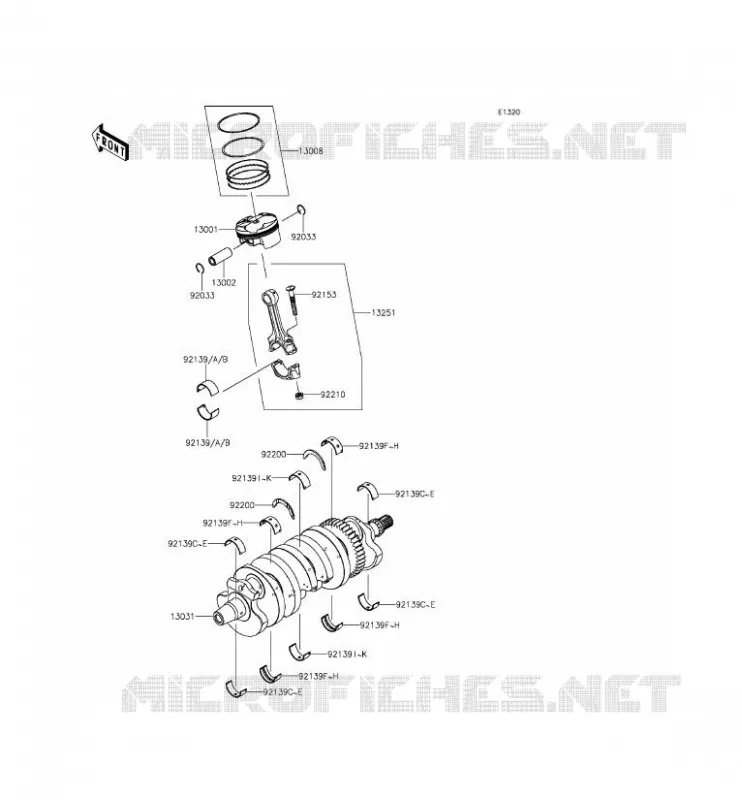 CRANKSHAFT - PISTON Kawasaki MOTOS 636 2013 NINJA ZX-6R ABS  ZX636FDF