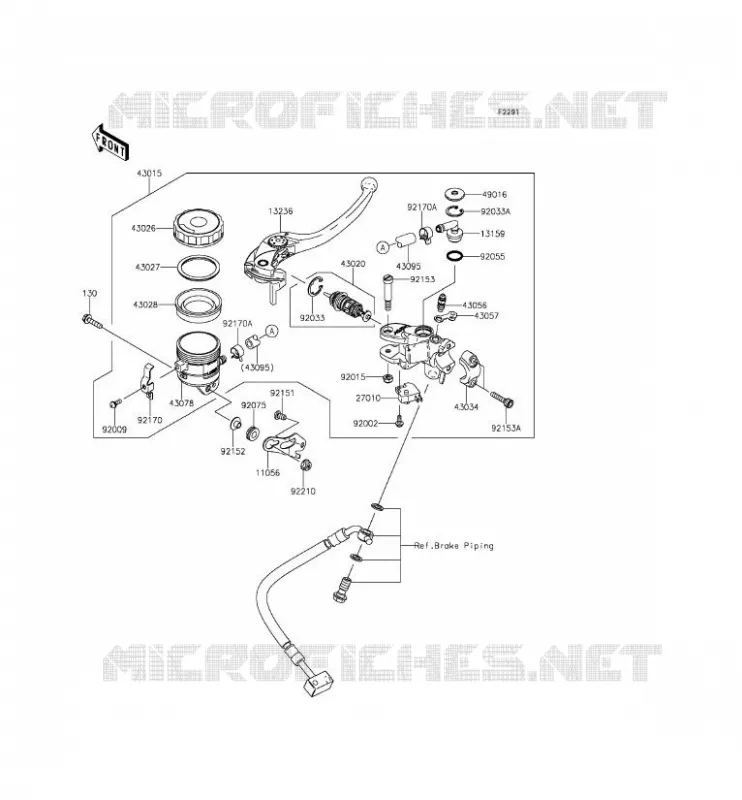 FRONT MASTER CYLINDER Kawasaki MOTOS 636 2013 NINJA ZX-6R ABS  ZX636FDF
