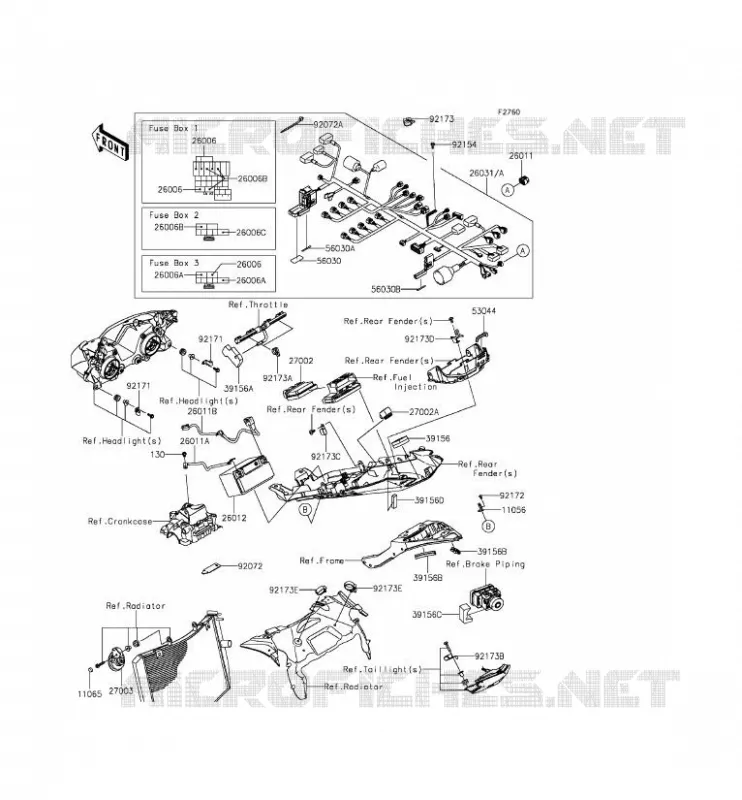 CHASSIS ELECTRICAL EQUIPMENT Kawasaki MOTOS 636 2013 NINJA ZX-6R ABS  ZX636FDF