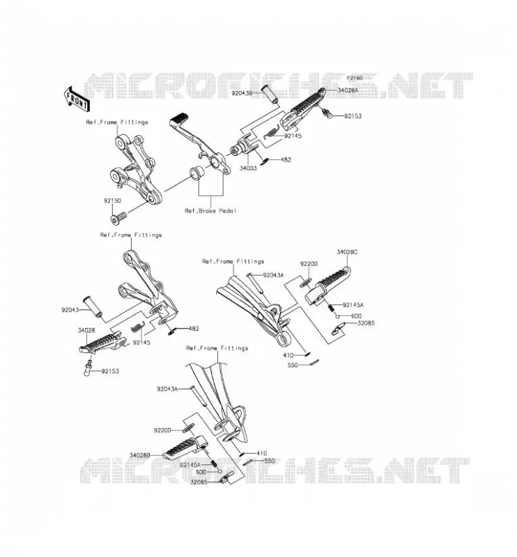 FOOTREST Kawasaki MOTOS 636 2014 NINJA ZX-6R ABS  ZX636FEF