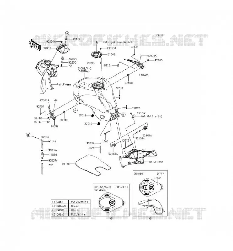 FUEL TANK Kawasaki MOTOS 636 2014 NINJA ZX-6R ABS  ZX636FEF