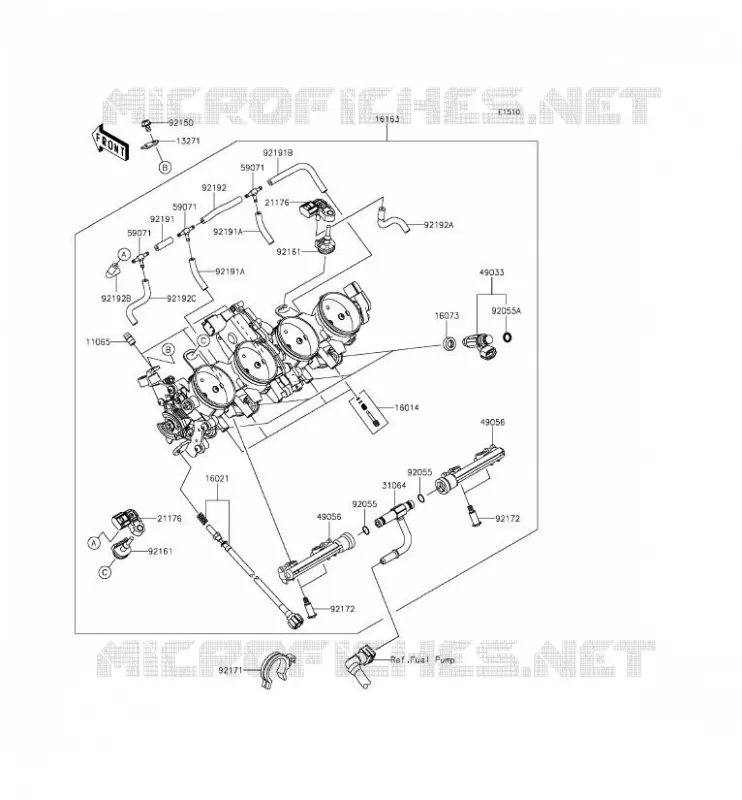CARBURETOR(CN,US) Kawasaki MOTOS 636 2014 NINJA ZX-6R ABS  ZX636FEF