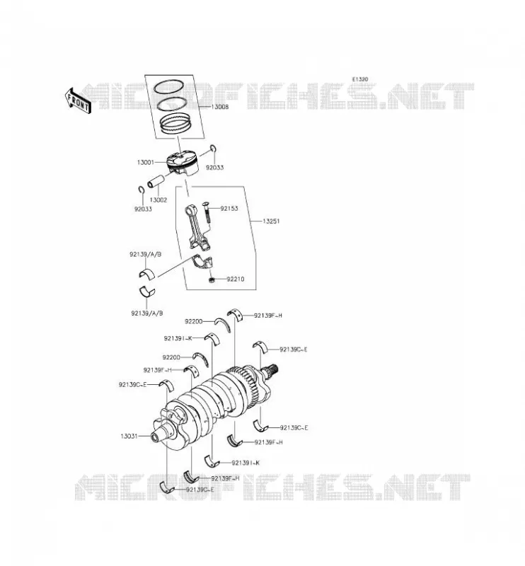 CRANKSHAFT - PISTON Kawasaki MOTOS 636 2014 NINJA ZX-6R ABS  ZX636FEF
