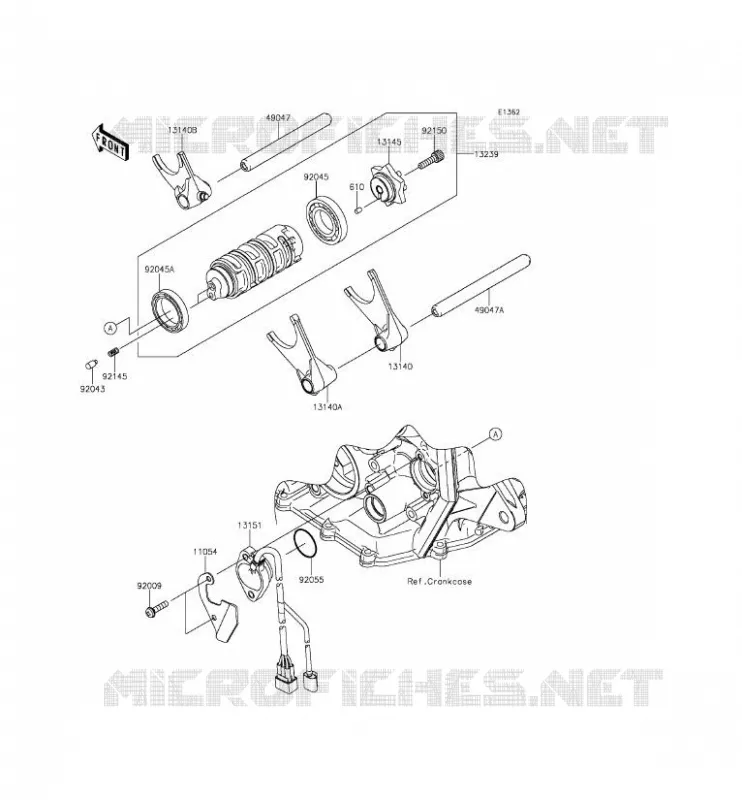 GEAR CHANGE DRUM - SHIFT FORKS Kawasaki MOTOS 636 2014 NINJA ZX-6R ABS  ZX636FEF