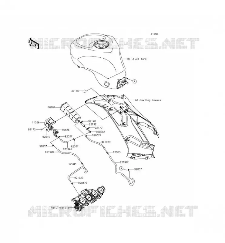 FUEL EVAPORATION SYSTEM(CA) Kawasaki MOTOS 636 2014 NINJA ZX-6R ABS  ZX636FEF