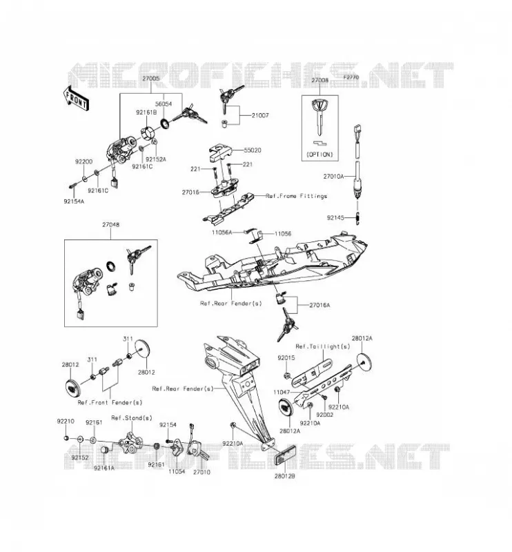 SWITCH - REFLECTORS Kawasaki MOTOS 636 2014 NINJA ZX-6R ABS  ZX636FEF