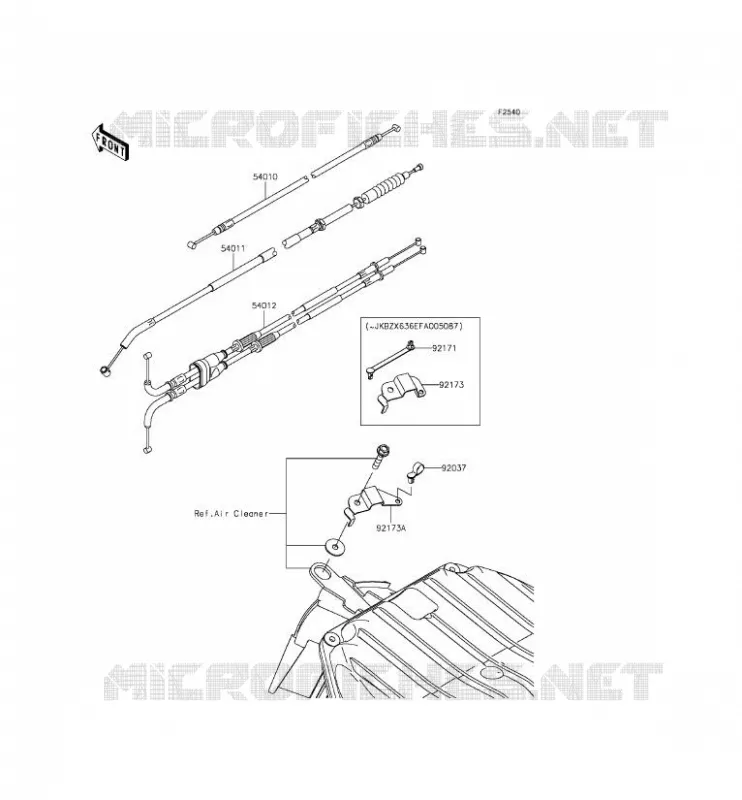 CABLES Kawasaki MOTOS 636 2015 NINJA ZX-6R ABS  ZX636FFF