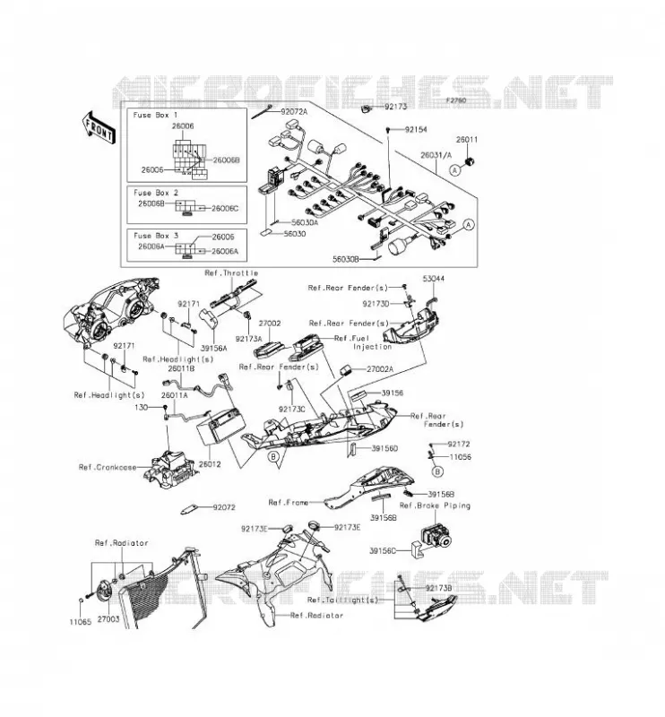 CHASSIS ELECTRICAL EQUIPMENT Kawasaki MOTOS 636 2015 NINJA ZX-6R ABS  ZX636FFF