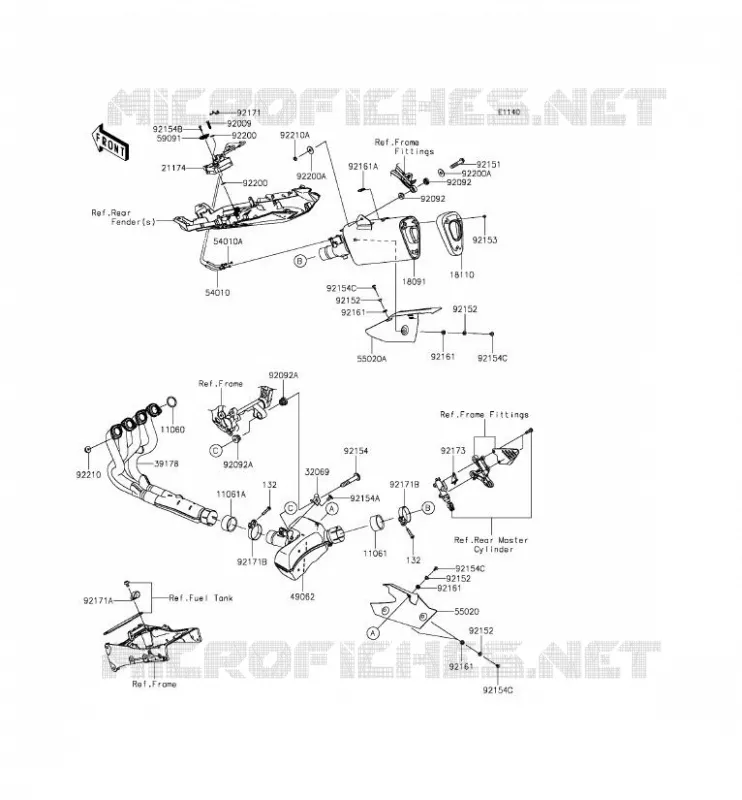 EXHAUST Kawasaki MOTOS 636 2015 NINJA ZX-6R ABS  ZX636FFF