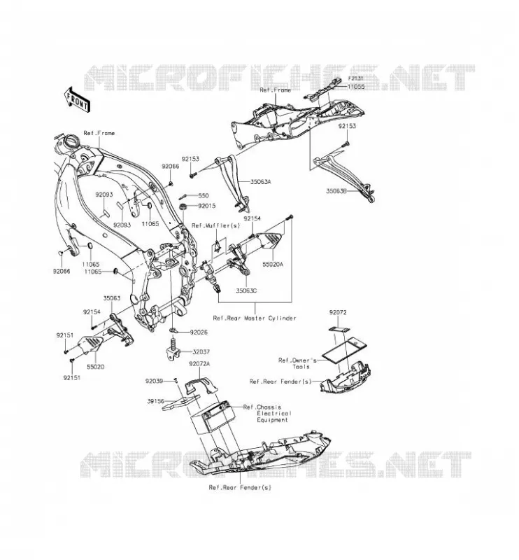 FRAME PARTS (COUVERTURE) Kawasaki MOTOS 636 2015 NINJA ZX-6R ABS  ZX636FFF