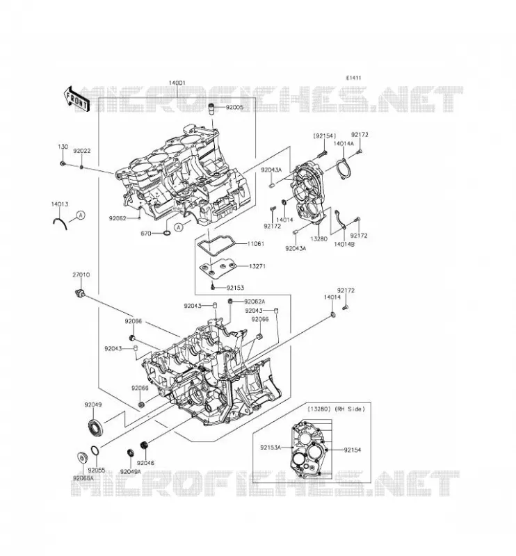 CRANKCASE(S) Kawasaki MOTOS 636 2015 NINJA ZX-6R ABS  ZX636FFFA