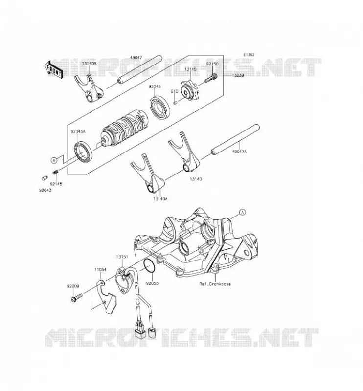 GEAR CHANGE DRUM - SHIFT FORKS Kawasaki MOTOS 636 2015 NINJA ZX-6R ABS  ZX636FFFA