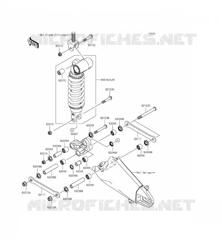 SUSPENSION - SHOCK ABSORBER Kawasaki MOTOS 636 2015 NINJA ZX-6R ABS  ZX636FFFA