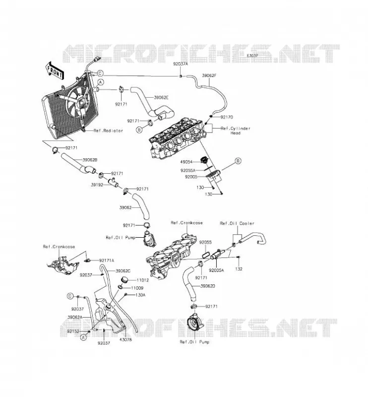WATER PIPE Kawasaki MOTOS 636 2015 NINJA ZX-6R ABS  ZX636FFFA
