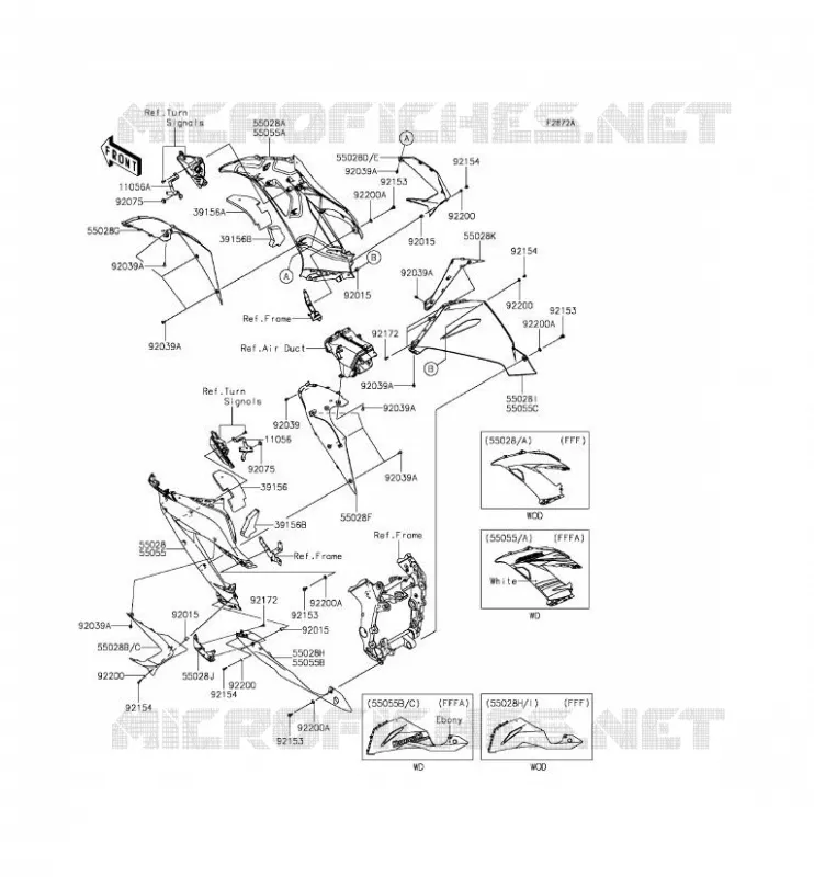 LOWER COWLING Kawasaki MOTOS 636 2015 NINJA ZX-6R ABS  ZX636FFFA
