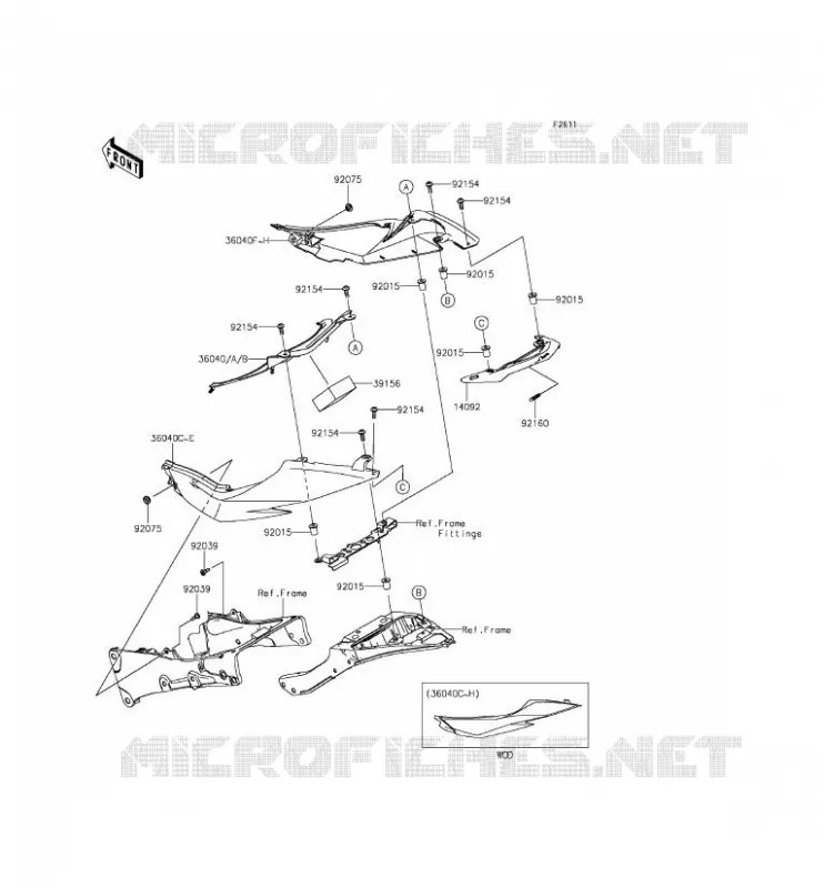 SIDE COWLING Kawasaki MOTOS 636 2015 NINJA ZX-6R ABS  ZX636FFFA