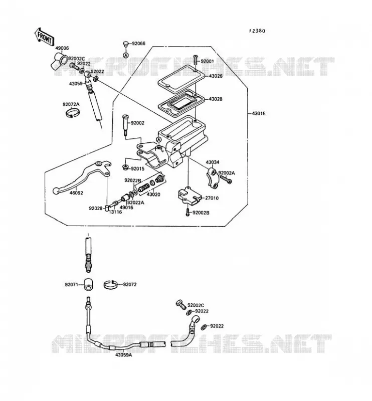 CLUTCH MASTER CYLINDER Kawasaki MOTOS 750 1989 GPX750R  ZX750-F3