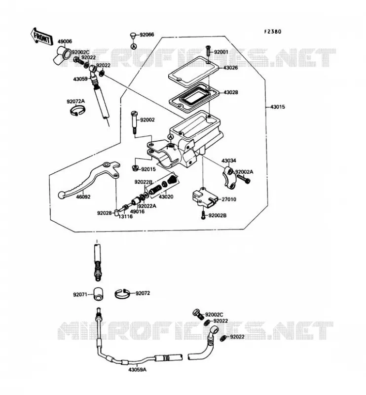 CLUTCH MASTER CYLINDER Kawasaki MOTOS 750 1990 GPX750R  ZX750-F4