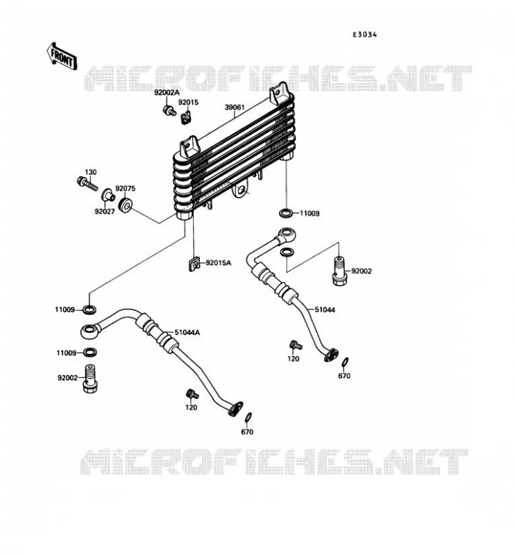 OIL RADIATOR Kawasaki MOTOS 750 1990 GPX750R  ZX750-F4