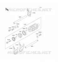 GEAR CHANGE DRUM   SHIFT FORKS voor Kawasaki ZXR750 1992