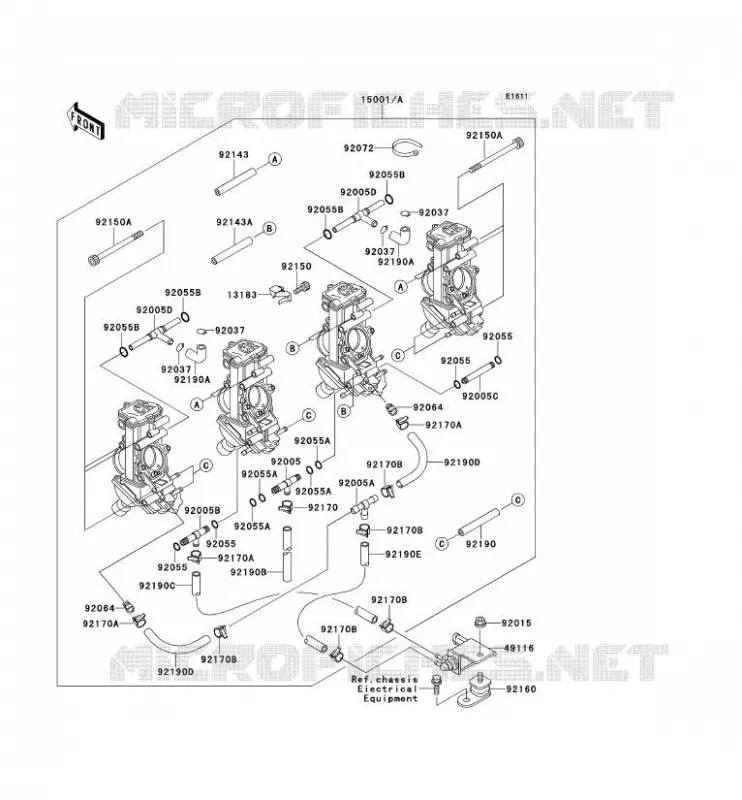 CARBURETOR Kawasaki MOTOS 750 1994 ZXR750R  ZX750-M2