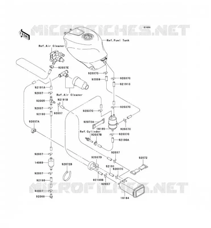FUEL EVAPORATION SYSTEM Kawasaki MOTOS 750 1996 NINJA ZX-7R  ZX750-P1