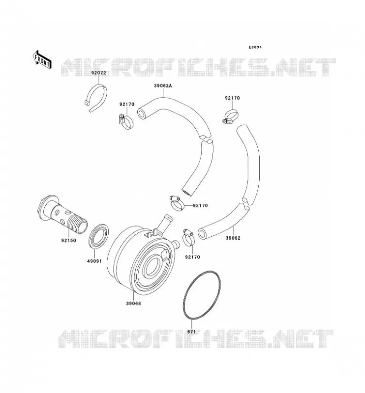 OIL RADIATOR Kawasaki MOTOS 750 1996 NINJA ZX-7R  ZX750-P1
